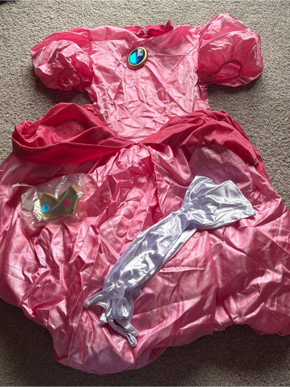 Mario Princess Peach Adult Costume Large 12 14 Nintendo Halloween Pink